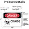 Signmission Cyanide Danger Sign, Vinyl Decal, 10in W x 7in L, 2PK OS-2PACK-DS-D-710-L-1112 - alternate 6